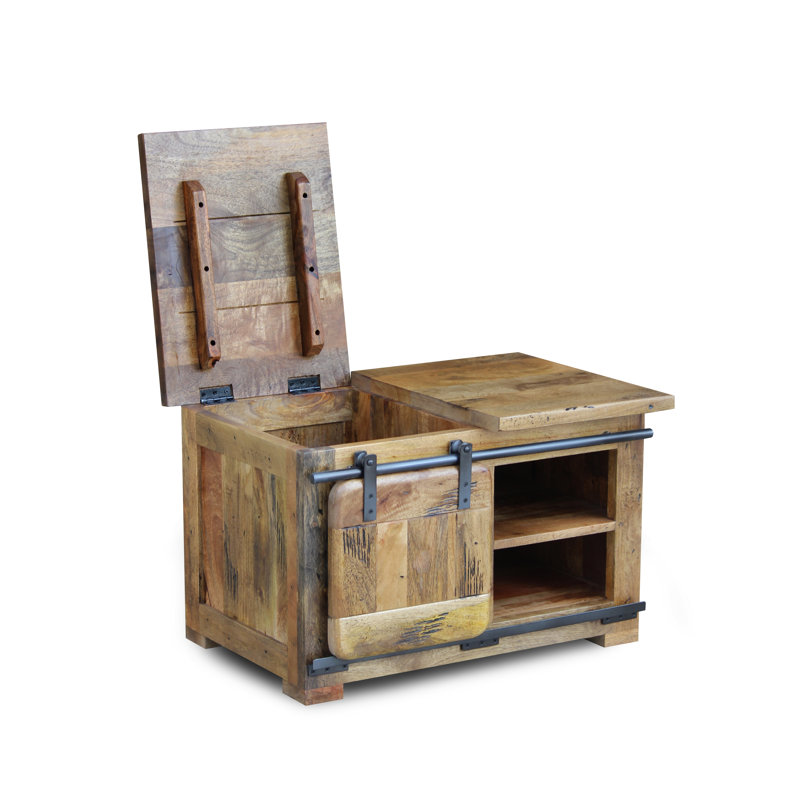 Ruckman Solid Wood Four Leg Coffee Table with Storage