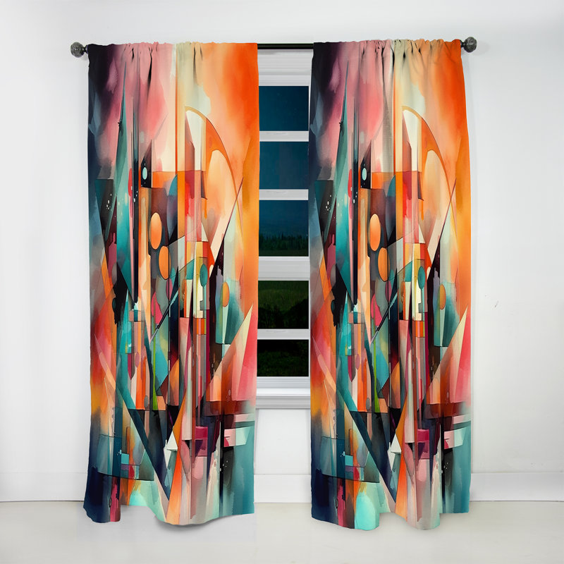 Rideau obscurcissant abstrait en velours Joie, L 52 po x L 108 po