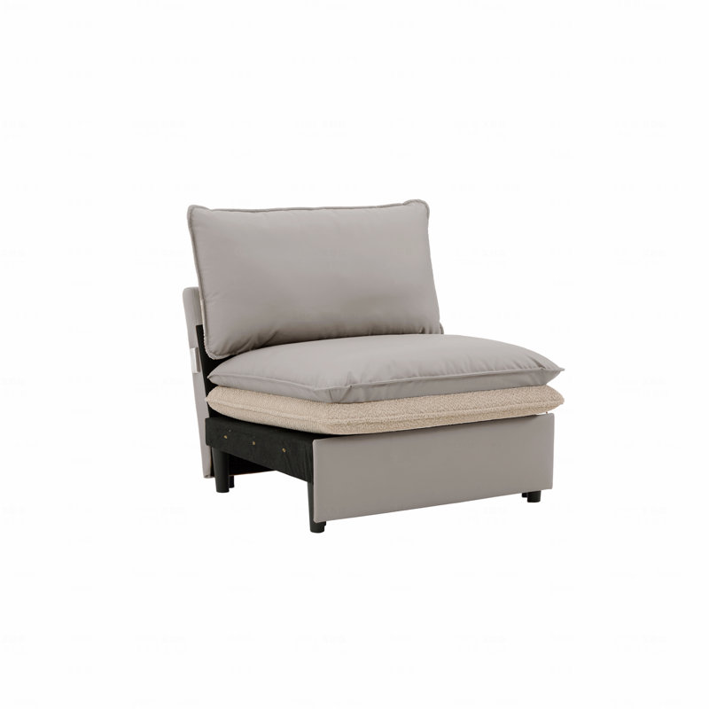 Fauteuil d'appoint surdimensionné de style moderne, Gris