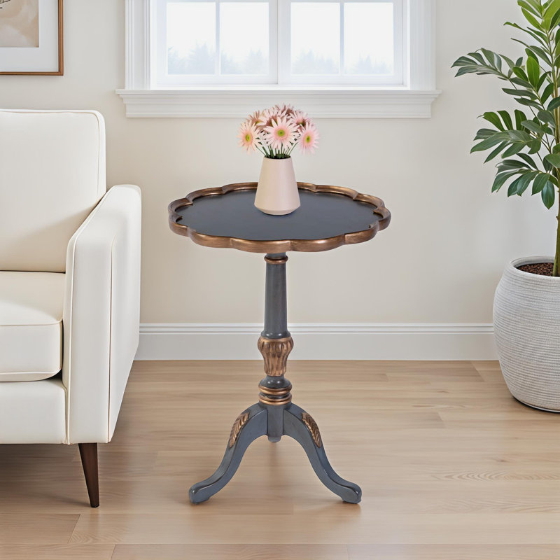 Table de bout à piédestal Ariad, Bleu pastel