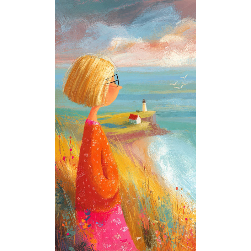 «Girl by the Sea», art mural sur toile, L 24 po x H 42 po x P 1,5 po