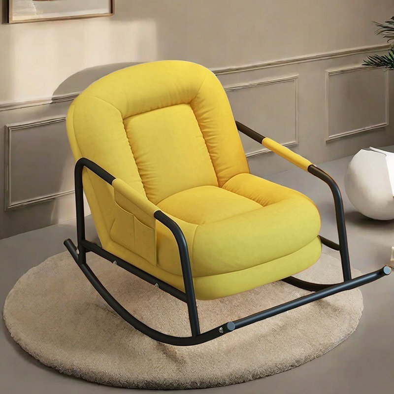 Chaises berçantes réglables avec poches de rangement, Jaune