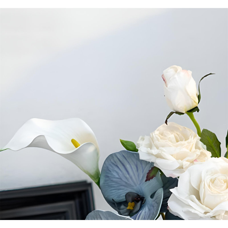Bouquet de fleurs françaises, Noir, Sarcelle