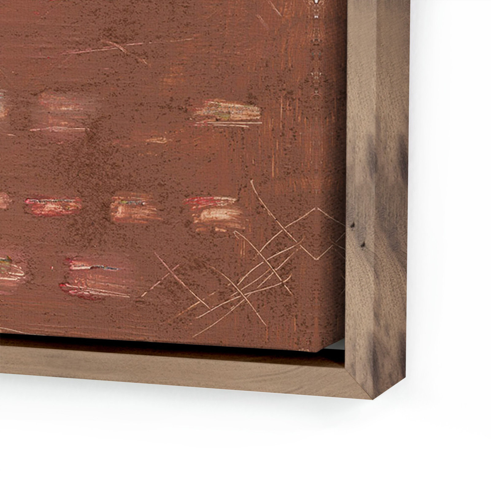 Cinnamon Kiss by Jamie Beckwith, 32" H x 32" W, Rustic Walnut Framed