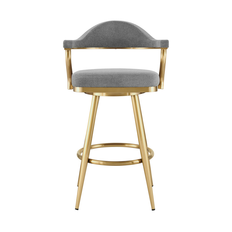Tabouret de bar Dinora, Tabouret de comptoir (siège d'une hauteur de 26 p, Gris