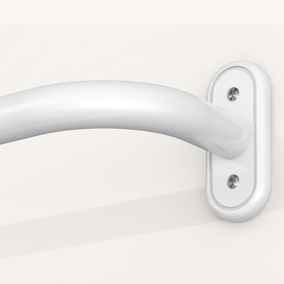1" Diameter Adjustable Wrap Around Curtain Rods Heavy Duty,White,48-84"