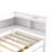 White Twin L-Shaped Bed With Bookcases, Built-In Power Outlets And Two Storage Drawers - Space Organized Design Size Outlets, Ports Pine Wood For Long-Lasting Use