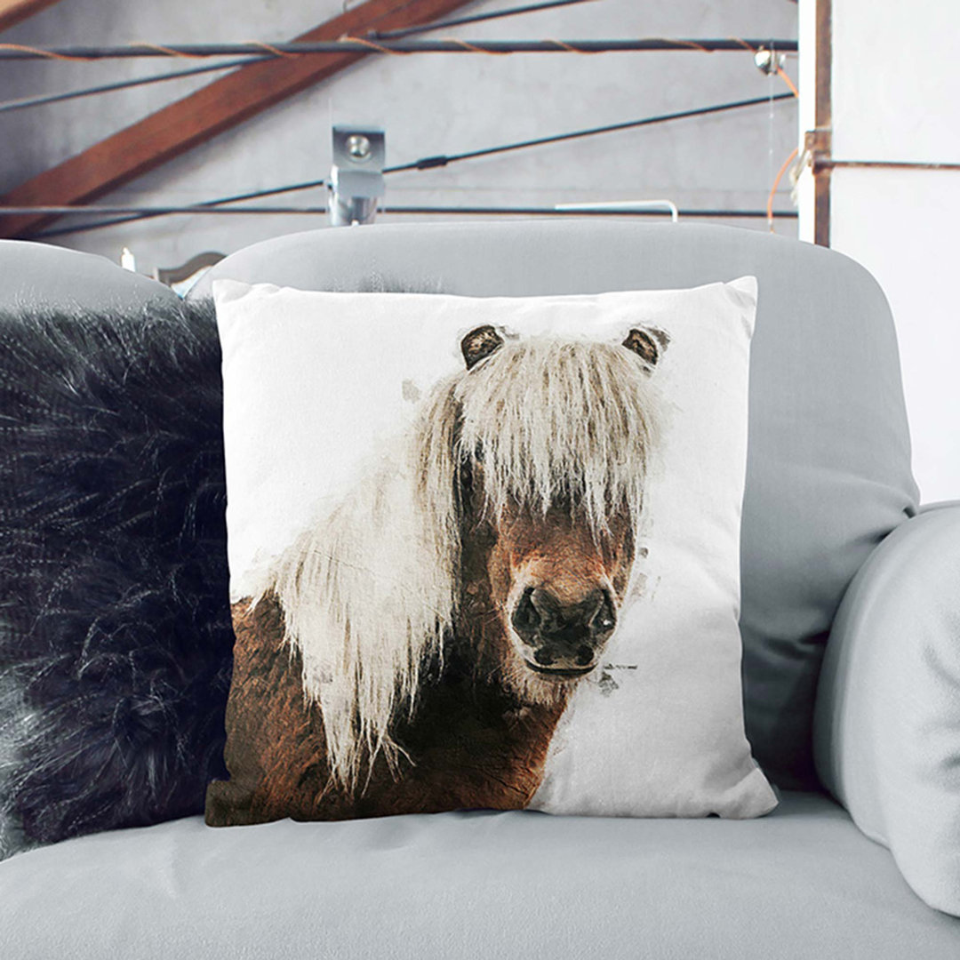 Icelandic Horse Cushion with Filling