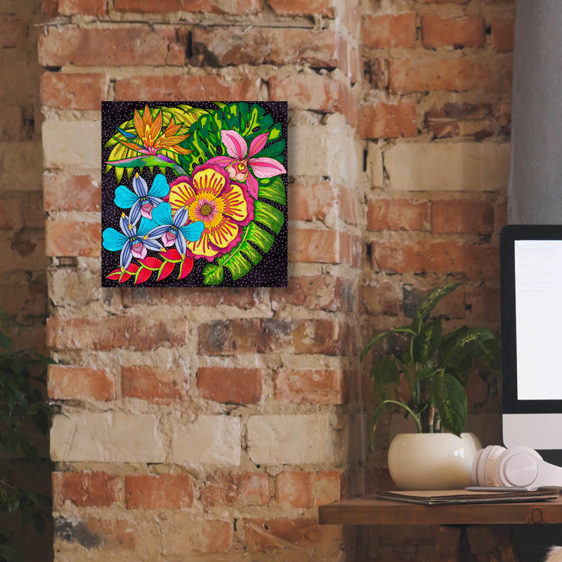 Art mural sur toile 13 "par Tropical Angel, H 12 po x l 12 po x P 0,75 po