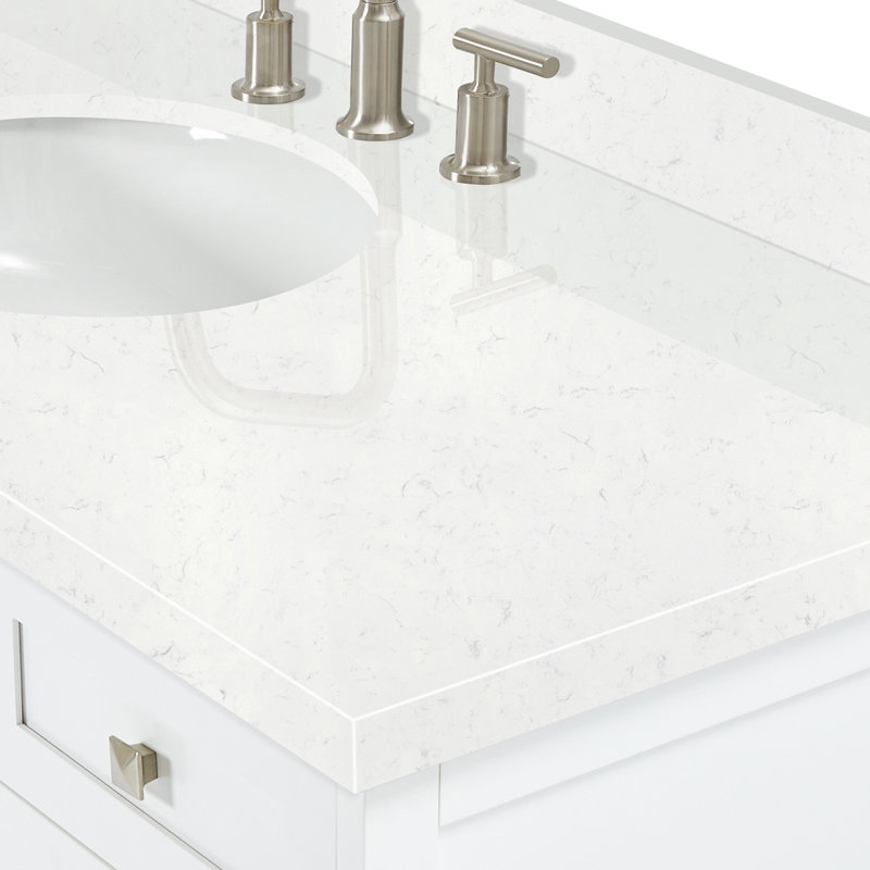 ARIEL Monroe 60 Single Sink Bathroom Vanity with Carrara Quartz Top, White