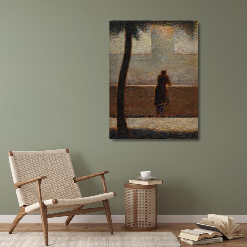 "Un homme appuyé sur un parapet" par Georges Seurat - Art mural sur toile tendue avec châssis