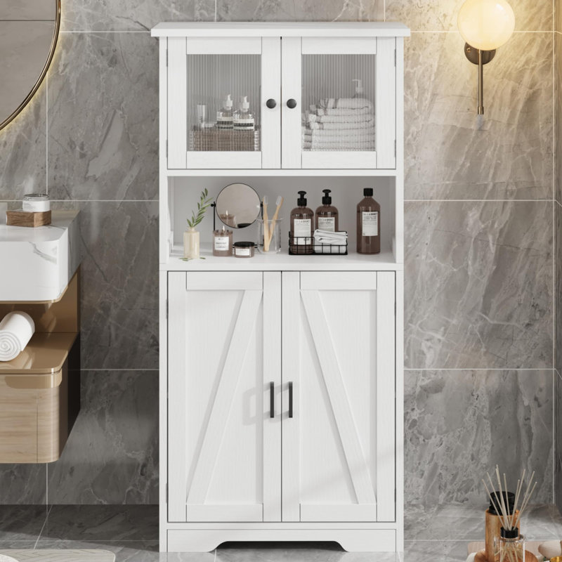 Zimir Freestanding Bathroom Cabinet, White