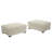 Upholstered White Faux Rabbit Fur Flannel Rectangle Ottoman, Modular Part For Sectional Sofa-582774857
