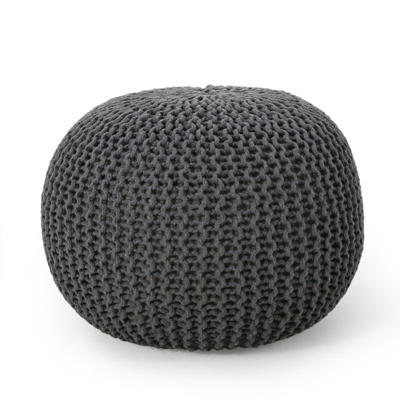 Pouf rond de 20 po de largeur, Gris