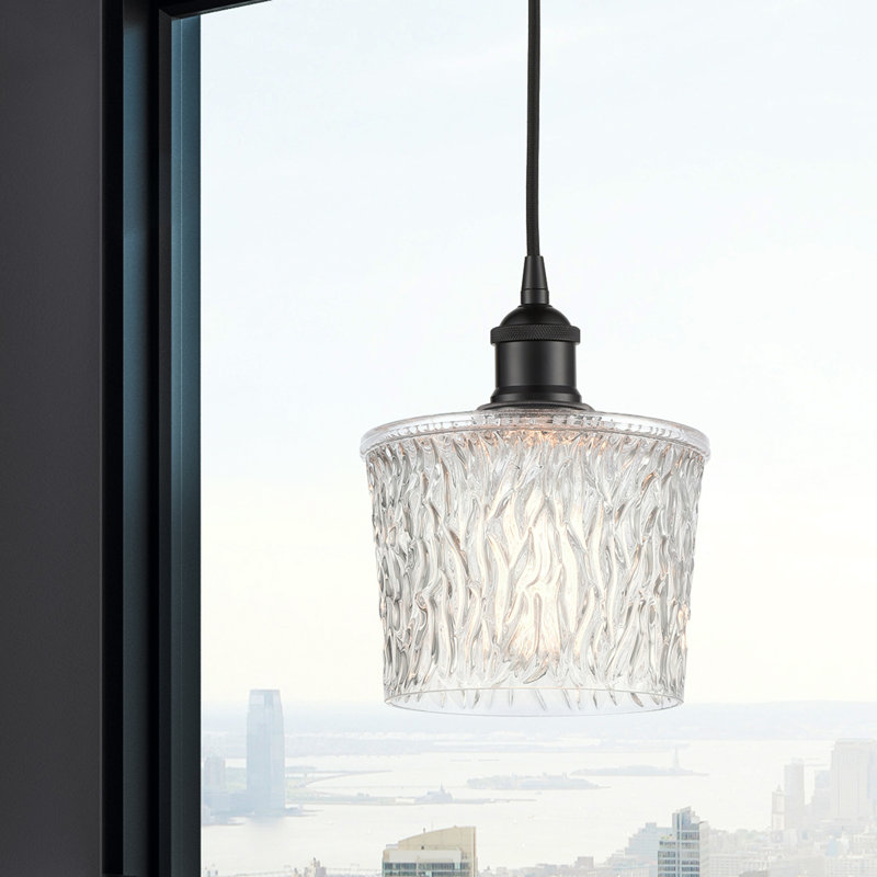 1 - Light Single Pendant, Matte Black