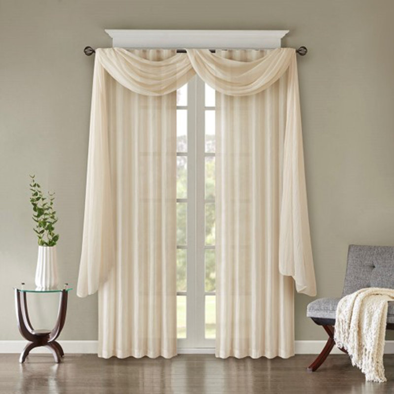 Paire de rideaux unis (2 pièces), L 42 po x L 144 po, Crème