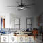 52" Modern 3CCT LED Chandelier Ceiling Fan with Remote Control, Double Sided Blades, Dimmable, 6 Speeds Reversible Motor, 4"/10" Downrods-1602955949