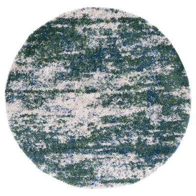 Tapis abstrait vert / beige Difiore