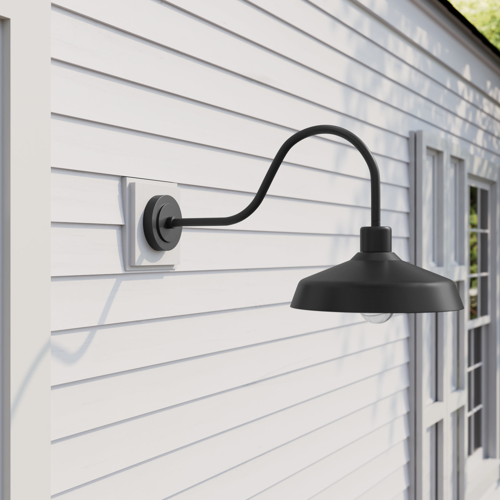 Vanielle 1-Light Outdoor Barn Light, Black, 17.5" H x 16" W x 32.5" D