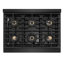ZLINE Autograph 36 po. Cuisinière à double carburant en acier inoxydable noir avec surface de cuisson DuoPro et accents bronze-464316421-464316442-464316454
