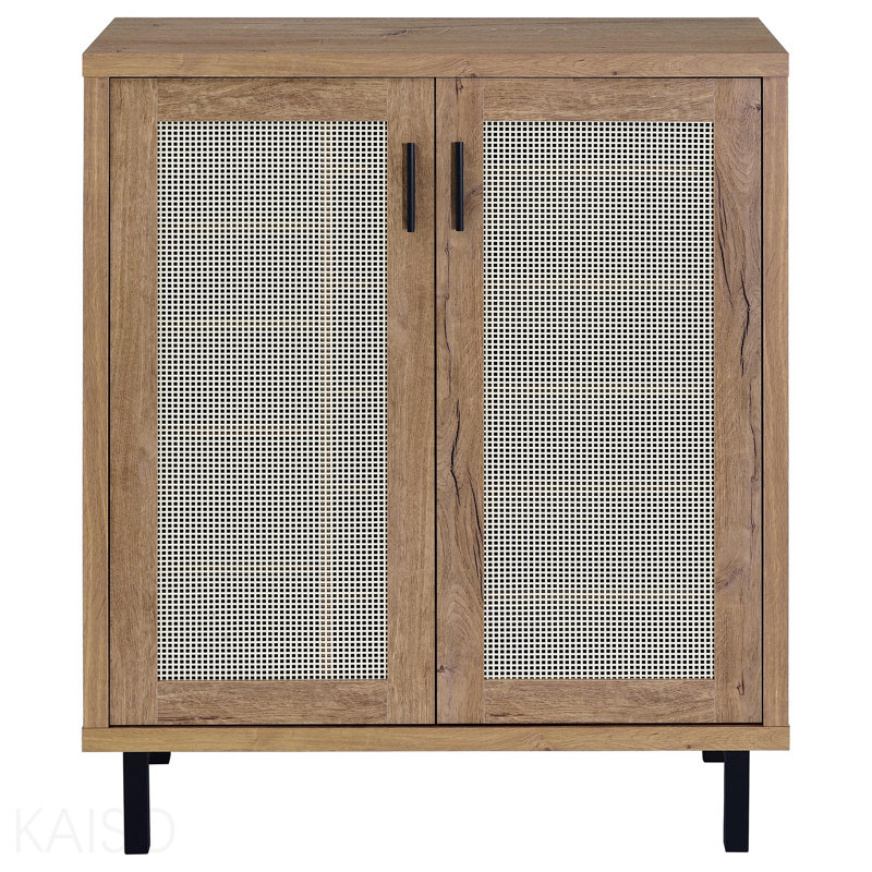Armoire de rangement pour chaussures à 2 portes en chêne naturel