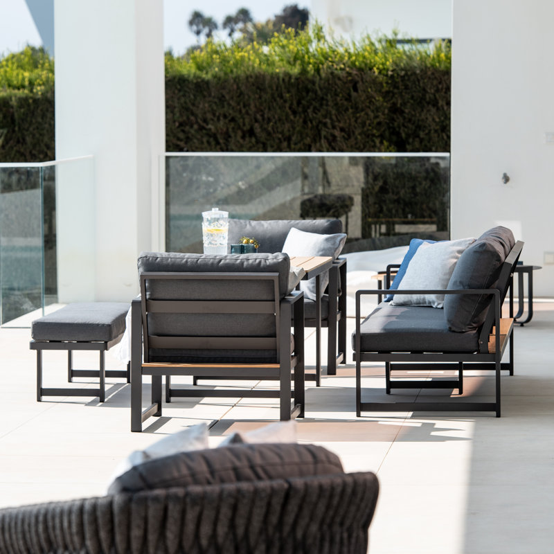 Cora 3 Seat Sofa Dining Set with Teak Table
