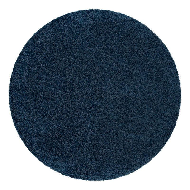 Santosha Shag Rug, Square 3'1", Sapphire Blue