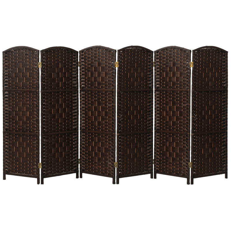 2 Ft. Tall Diamond Weave Fiber Room Divider - Dark Mocha - 8 Panel, 6, 3 ft, Dark Mocha