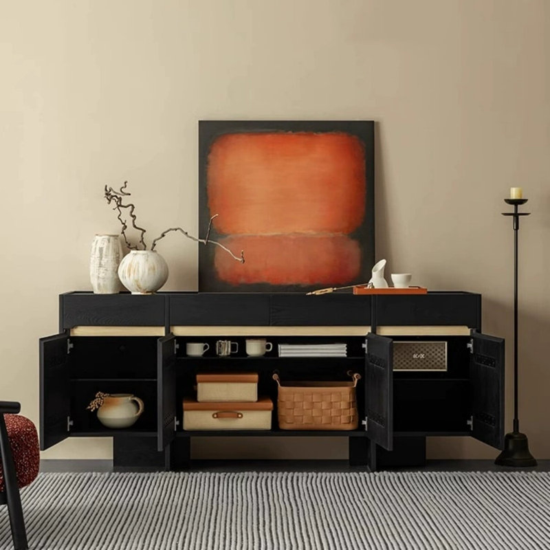 Buffet de luxe moderne à lumière simple, H 30,71 po x l 78,74 po x P 17,13 po