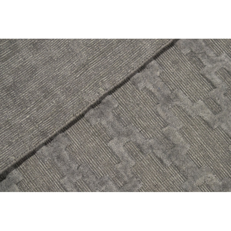 Wool Geometric Area Rug in Gray, Rectangle 8'10" x 12'
