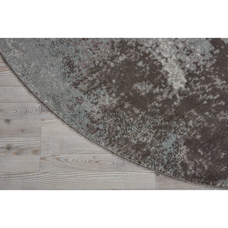 Viscose Abstract Indoor Rug, Round 8'
