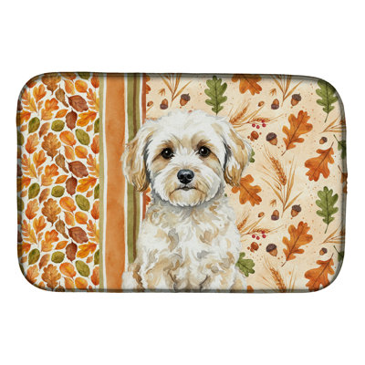 Maltipoo Heirloom Fall Dish Drying Mat