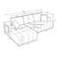 Canapé modulaire 108 po en forme de L en chenille avec porte-gobelets, poches latérales et sans assemblage-132660931