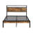 Modern Metal Platform Bed Featuring Wooden Headboard & , Functionality, No Requirement Of Box Spring, Plentiful Under Storage Area, Quiet Assembly Procedure, Black + Brown With Head And Plug, Need-1047867673
