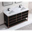 72" Double Vanity With Golden Brush Stainless Steel Frame And Tricorn Black Finish With 2' Thick Black Natual Stone Top-847853348-847853346-867103532