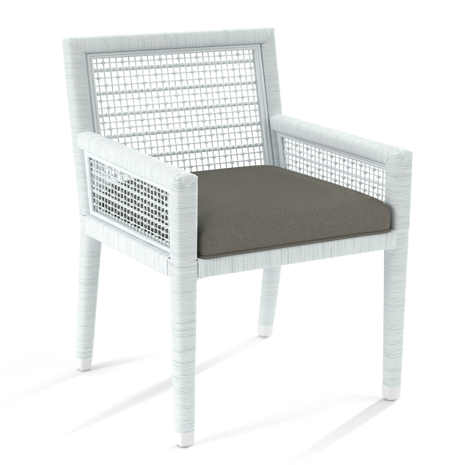 Glinda Dining Armchair, Frost White, Gray Sugar Performance; 0863-84