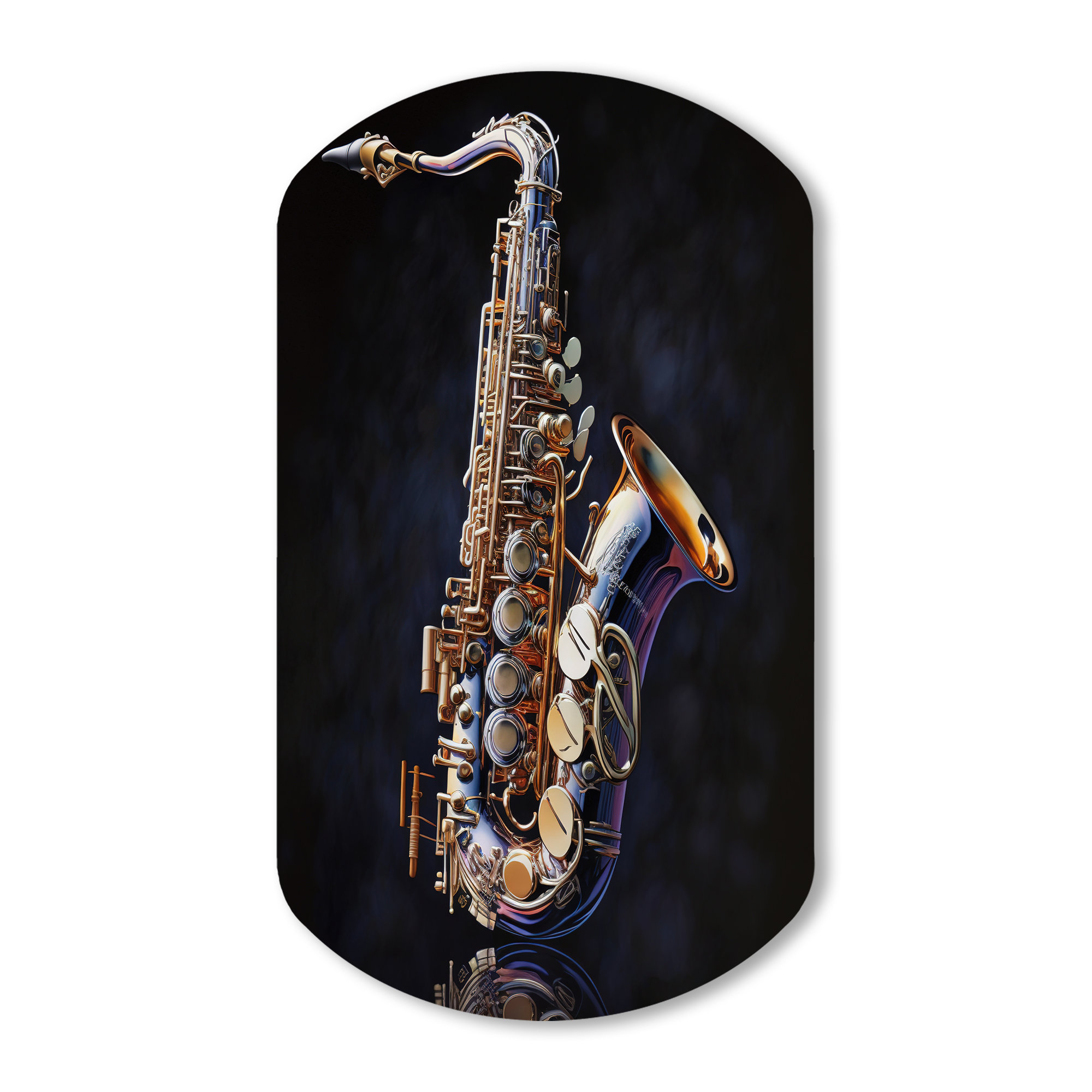 Design Art Saxophone I - Music Cylinder Shape Asymmetric Metal Wall Art ...
