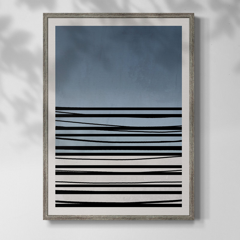 «Abstracto Azul II», reproduction encadrée - bois massif, H 11 po x l 9 po