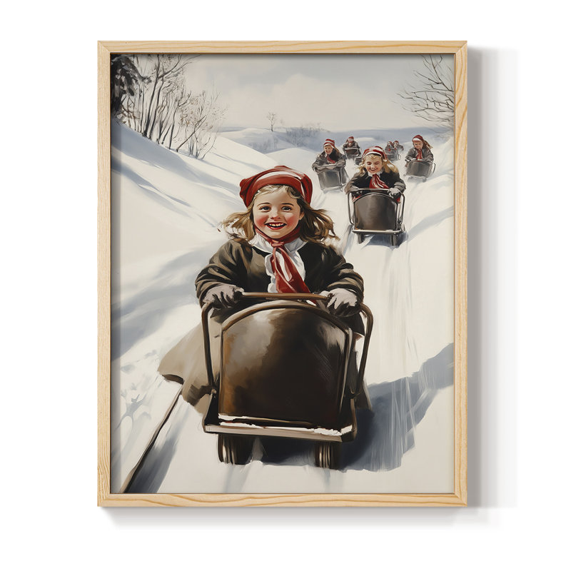 «Christmas Holiday Art», série 2-XXIX, reproduction encadrée - bois massif, Naturel, H 30 po x l 24 po