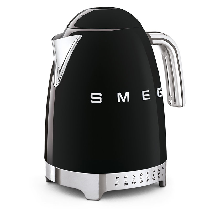 Bouilloire électrique 7 tasses à température variable de style rétro de 750 bg (25 oz), Noir