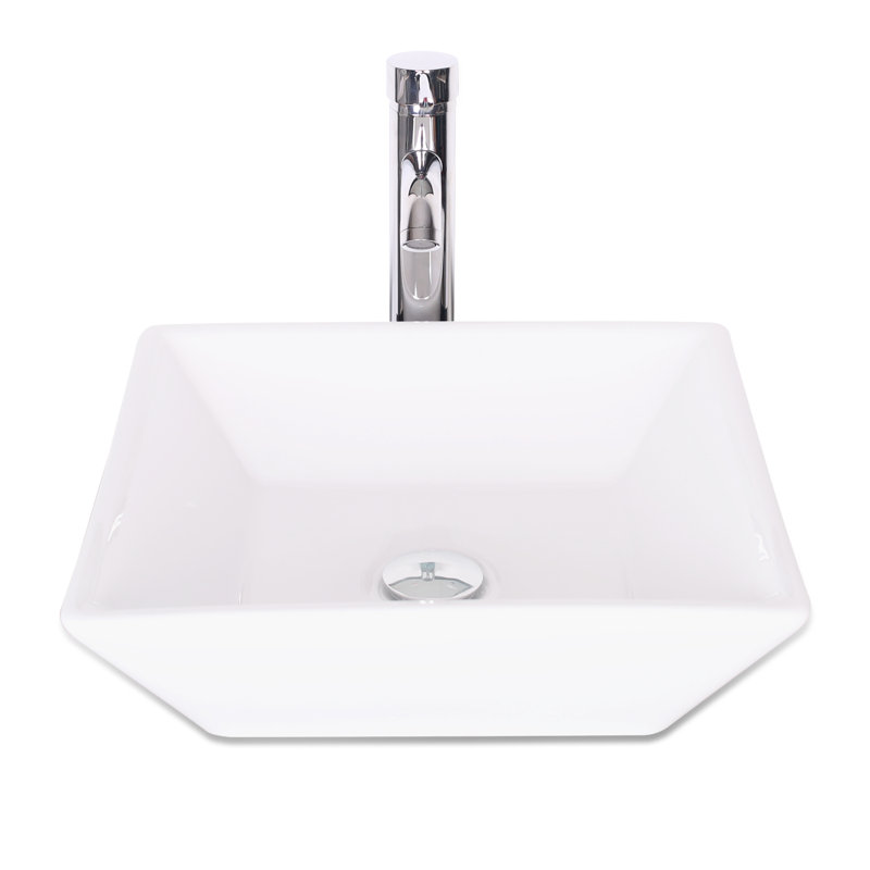 24'' Single Bathroom Vanity with Ceramic Top with Mirror, Black