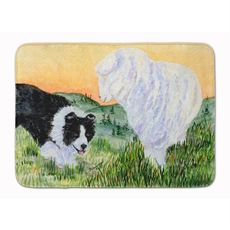 Tapis pour salle de bain en mousse à mémoire de forme collie border