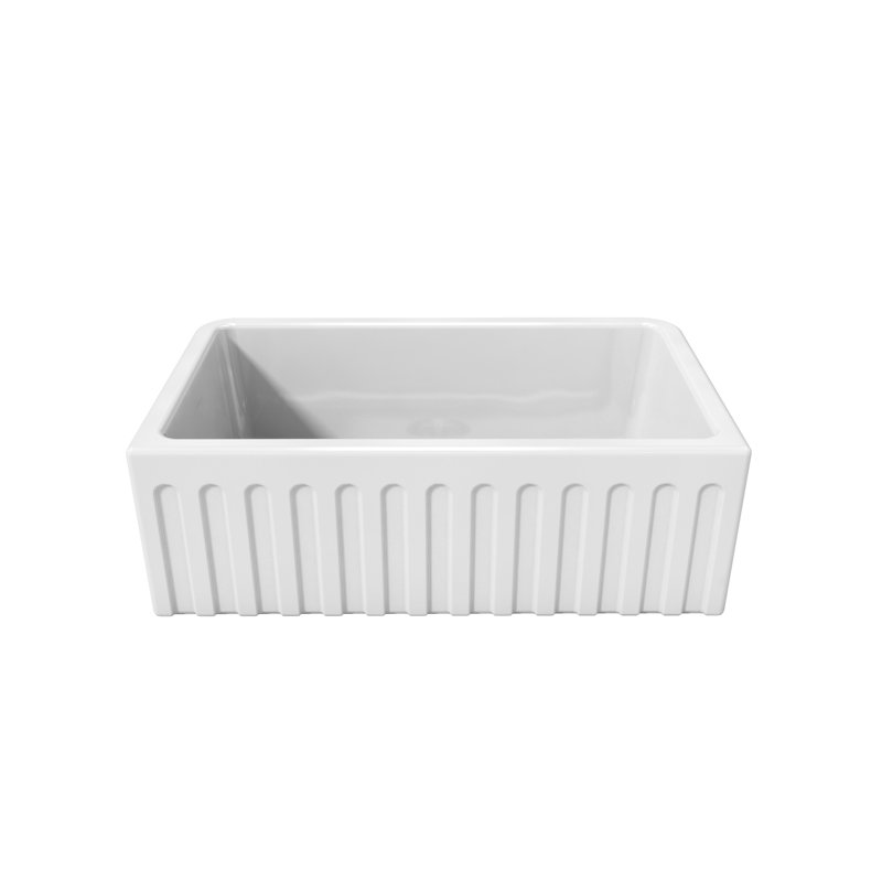 LaToscana 18'' W Single Bowl Fireclay Farmhouse Kitchen Sink, White
