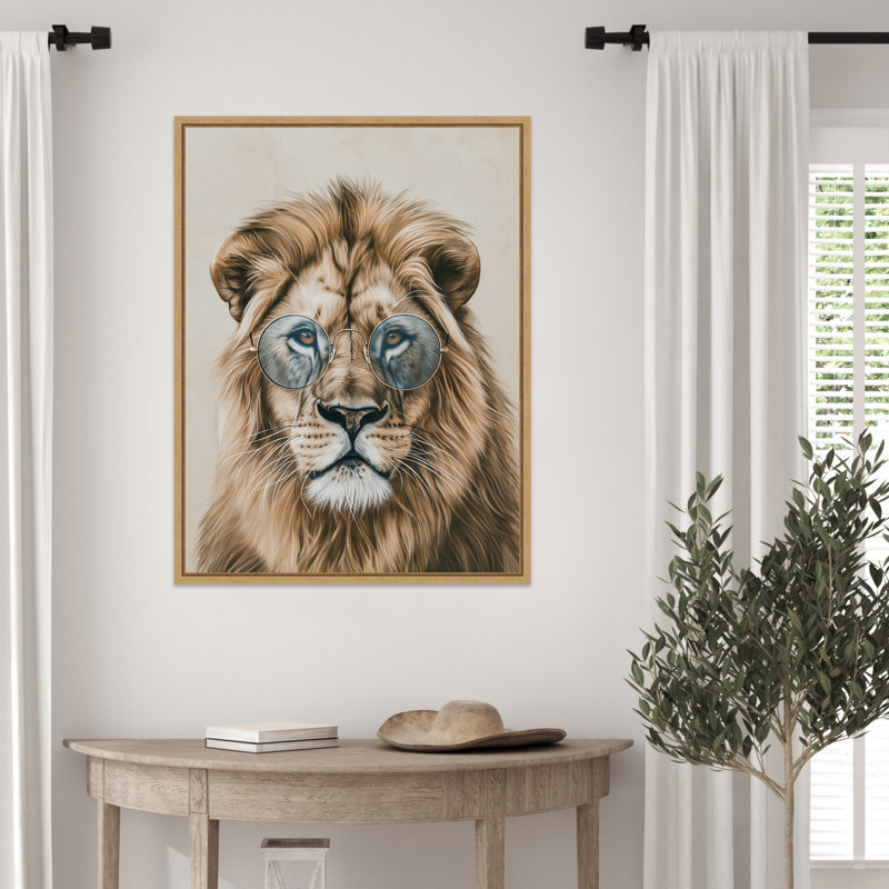 Cool Cat by Keyshanna Framed Canvas Wall Art Print, 30" H x 23" W