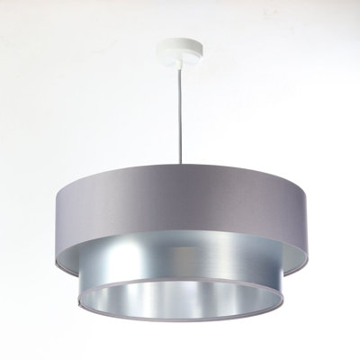 Braeville 1 - Light Silver Drum Pendant