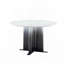 Table de salle à manger ronde en MDF à motif de marbre blanc avec pieds dégradés-1072478278