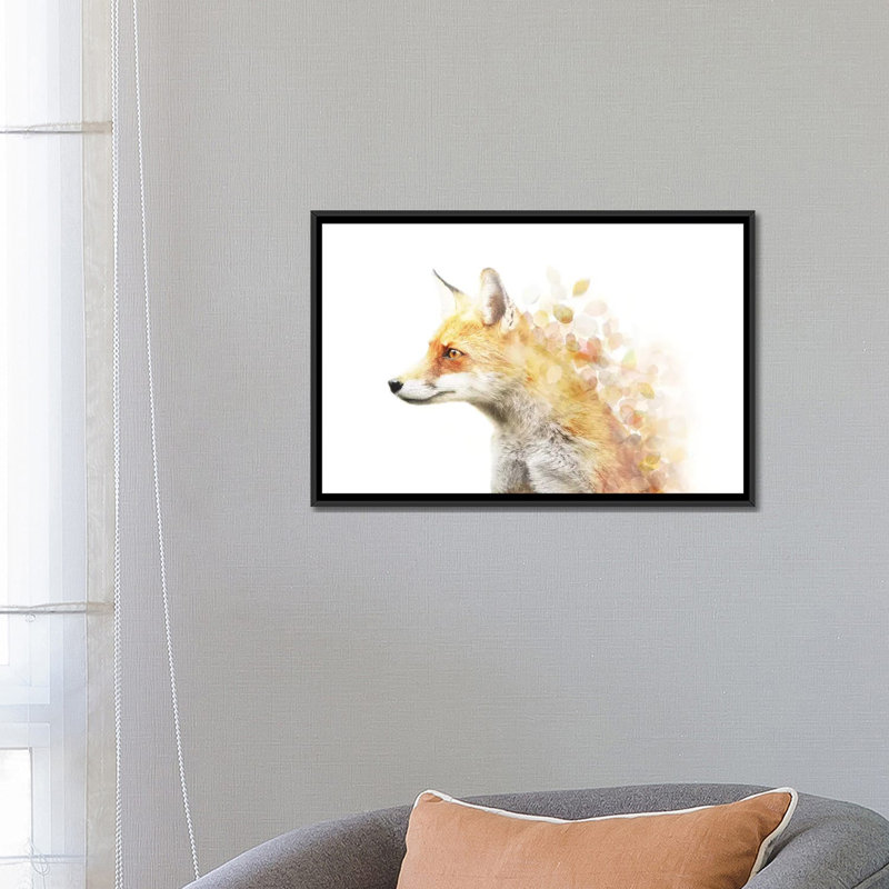 Winter Foxy par Emanuela Carratoni - Giclée sur toile tendue avec châssis, H 40 po x l 60 po x P 1,5 po, Pas de tapis
