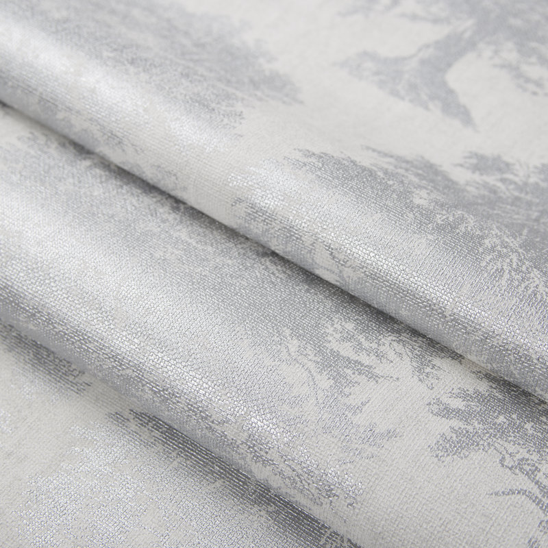 Floral Metallic Wallpaper Roll, Silver