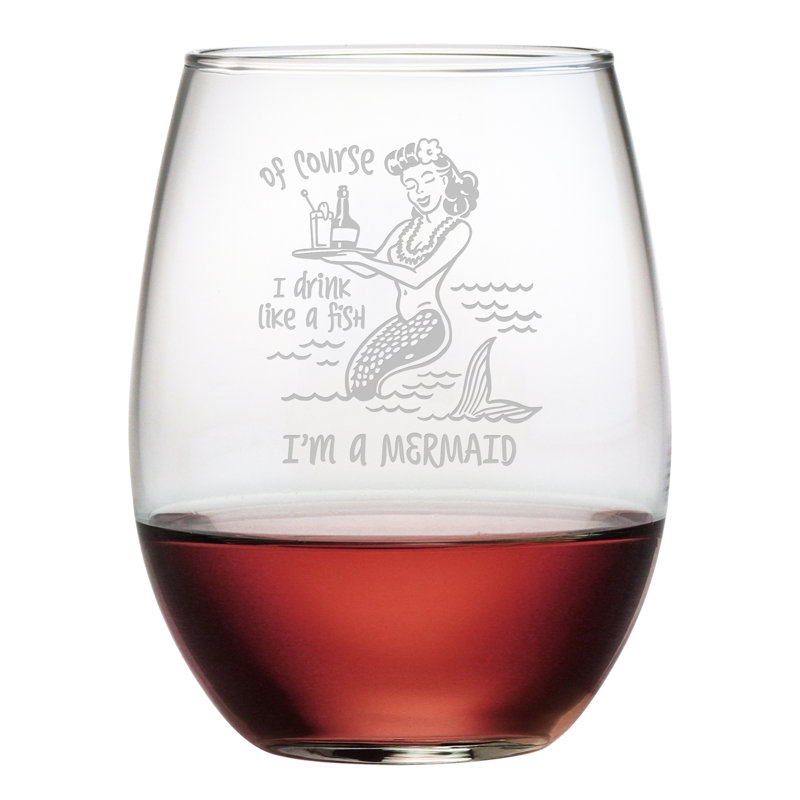 Verre à vin «Drink Like A Fish»