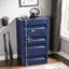 Coffre cargo bleu, armoire de rangement métallique avec porte simple de style conteneur
